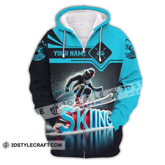 Unisex Shirt - Custom Text Shirt Skiing style option 3