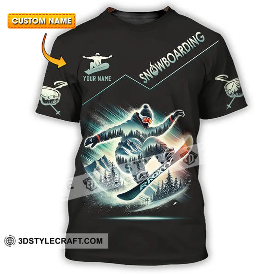 Unisex Shirt - Custom Text Shirt Snow Boarding style option 1