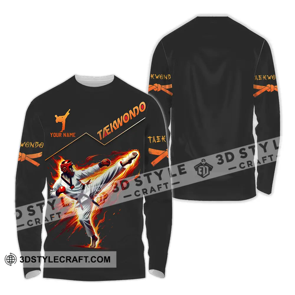 Unisex Shirt - Custom Text Taekwondo Long Sleeve / S T-Shirt