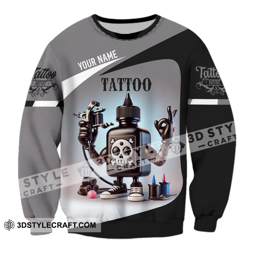 Unisex Shirt - Custom Text Tattoo Long Sleeve / S T-Shirt