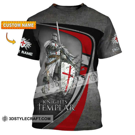 Unisex Shirt - Custom Text Shirt, Templar Knight, England Shirt style option 1