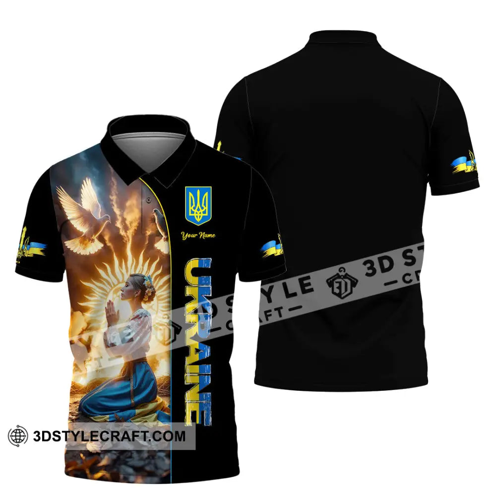 Unisex Shirt - Custom Text Shirt Ukraine Shirt Polo Shirt / S T-shirt