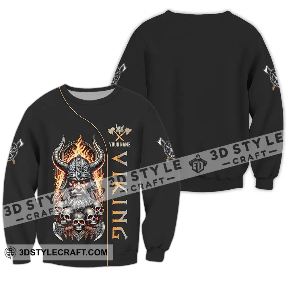 Unisex Shirt - Custom Text Viking Long Sleeve / S T-Shirt