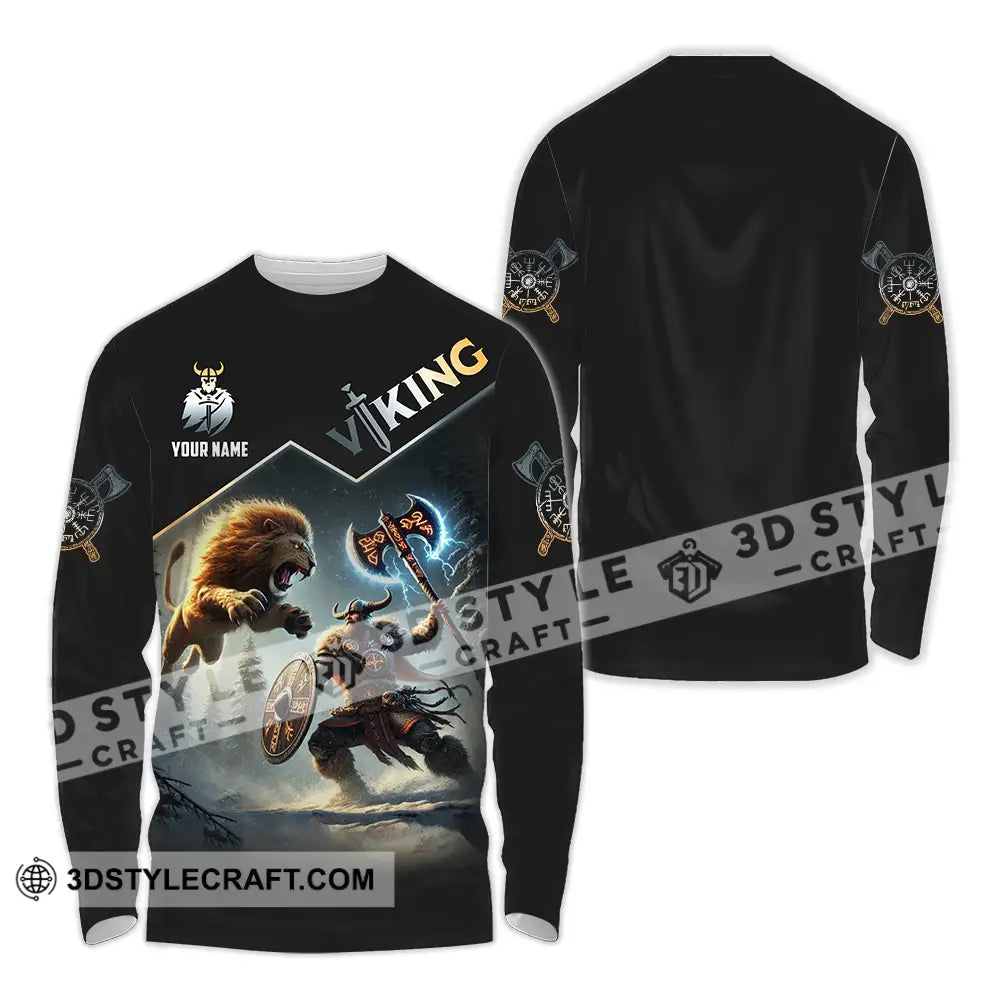 Unisex Shirt - Custom Text Viking Long Sleeve / S T-Shirt