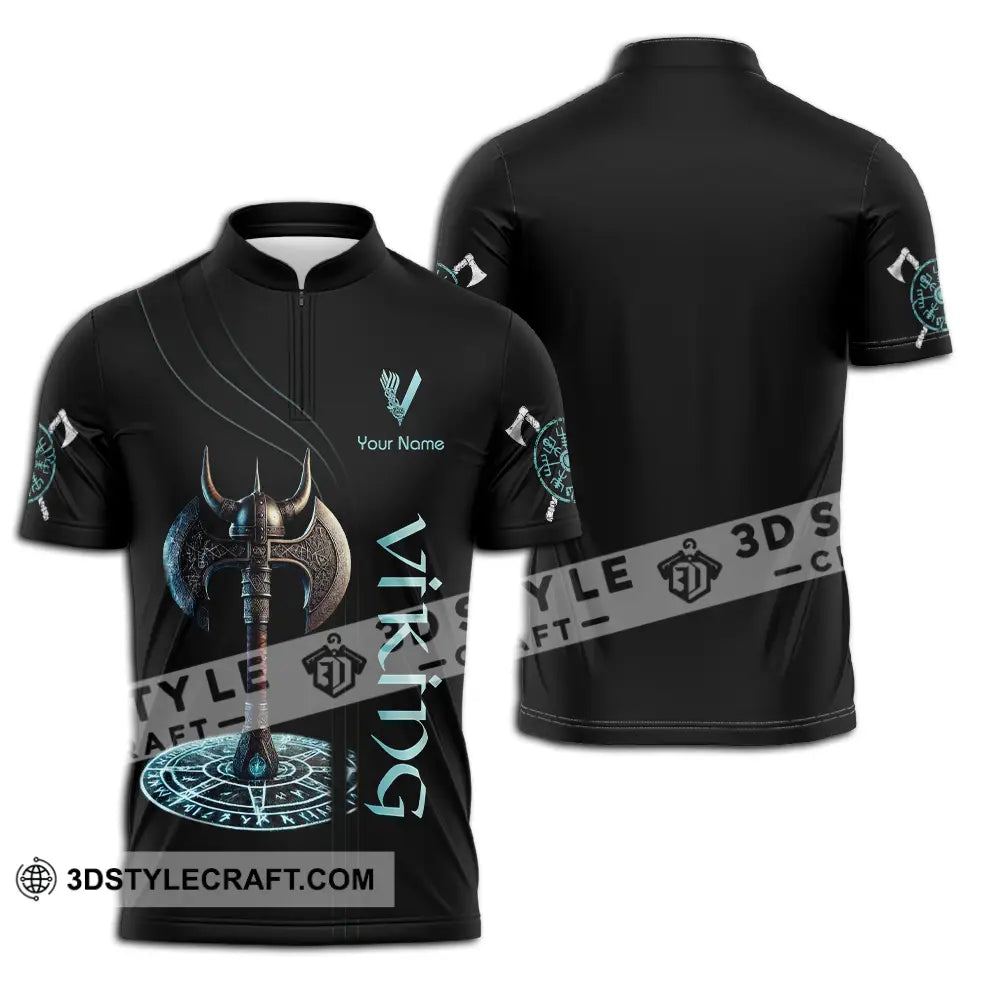 Unisex Shirt - Custom Text Viking Zipper Polo / S T-Shirt