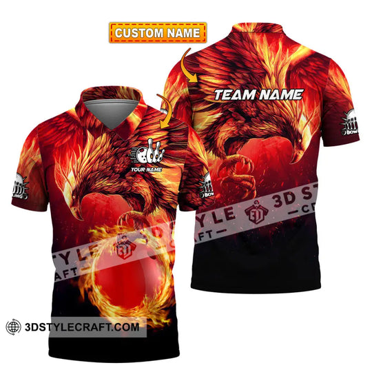 Unisex Shirt - Custom Texts Fire Bird Billiard Sport Shirt style option 1