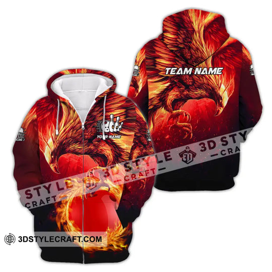 Unisex Shirt - Custom Texts Fire Bird Billiard Sport Shirt style option 2