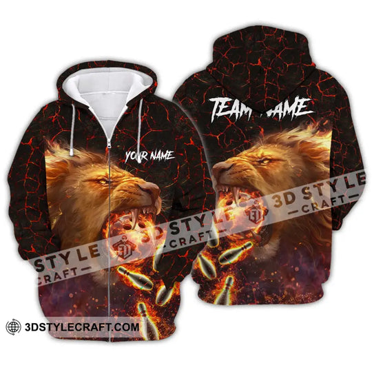 Unisex Shirt - Custom Texts Fire Lion Bowling Sport Shirt For Player style option 2