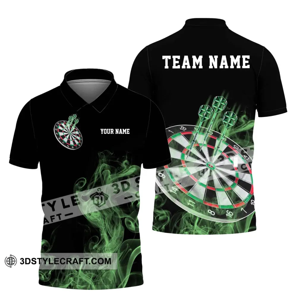 Unisex Shirt - Custom Texts Green Darts Player Sport Polo / S T-Shirt