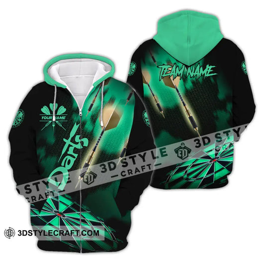 Unisex Shirt - Custom Texts Green Light Darts Sport Zipper Hoodie / S T-Shirt