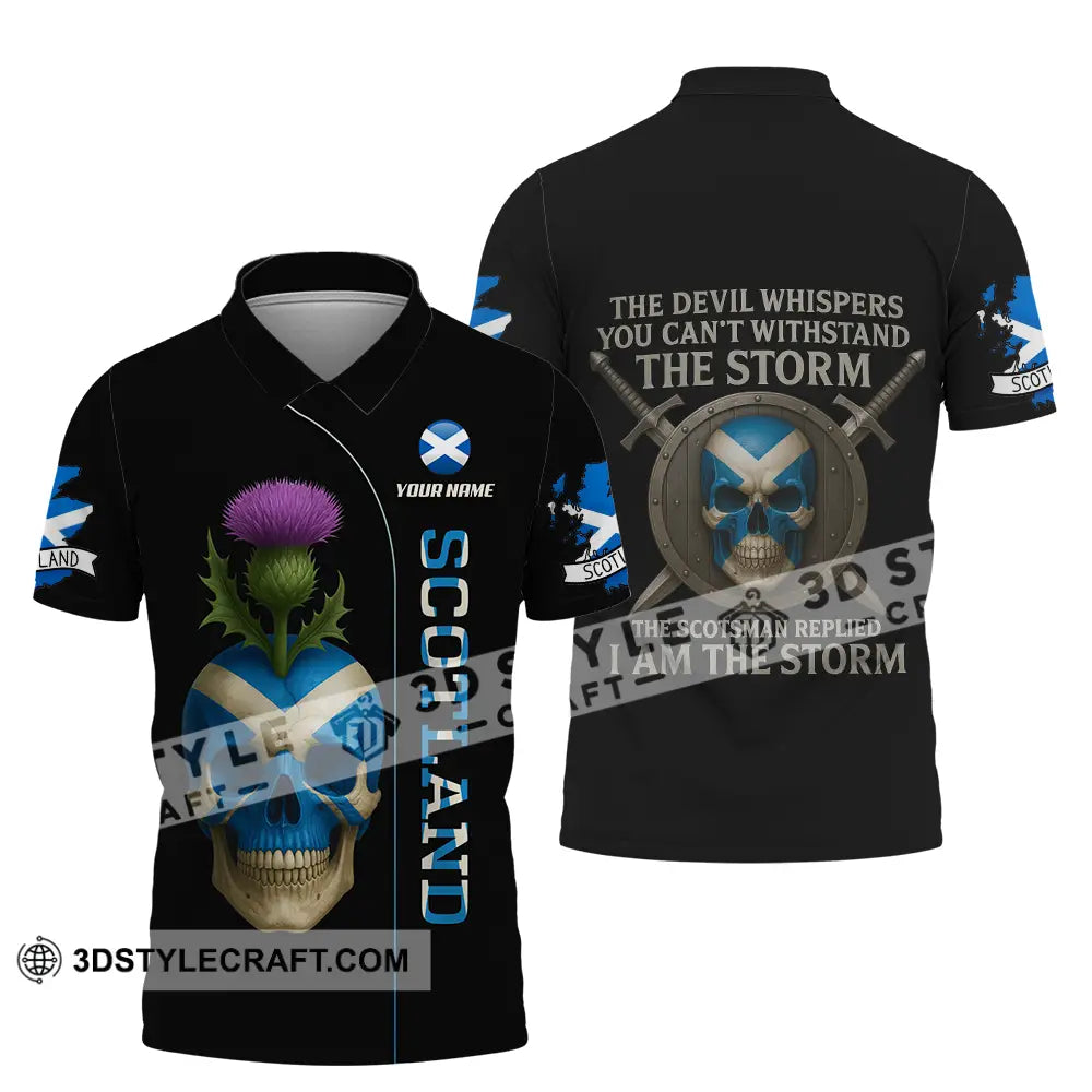 Unisex Shirt - Custom The Devil Whispers You Cannot Withstand The Storm Scotland Shirt Polo Shirt / S T-shirt