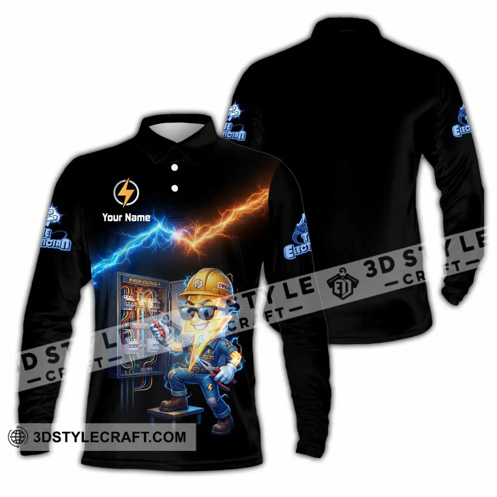 Unisex Shirt - Custom The Electrician Shirt - Long Sleeve Polo / S - T-shirt