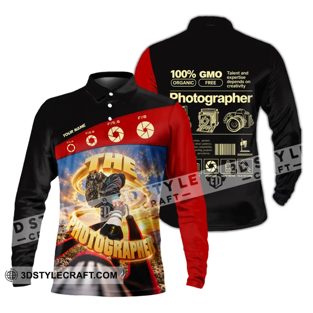 Unisex Shirt - Custom The Photographer Shirt - Long Sleeve Polo / S - T-shirt