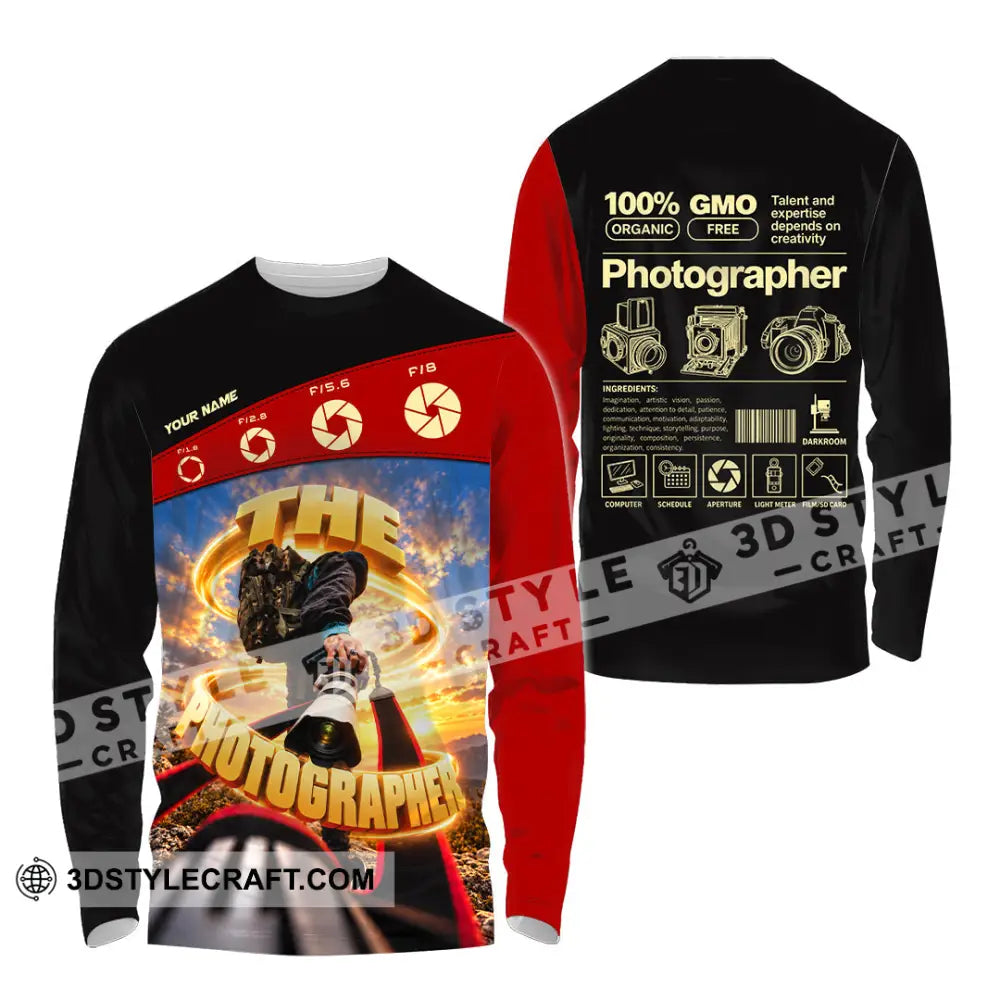 Unisex Shirt - Custom The Photographer Shirt - Long Sleeve Shirt / S - T-shirt