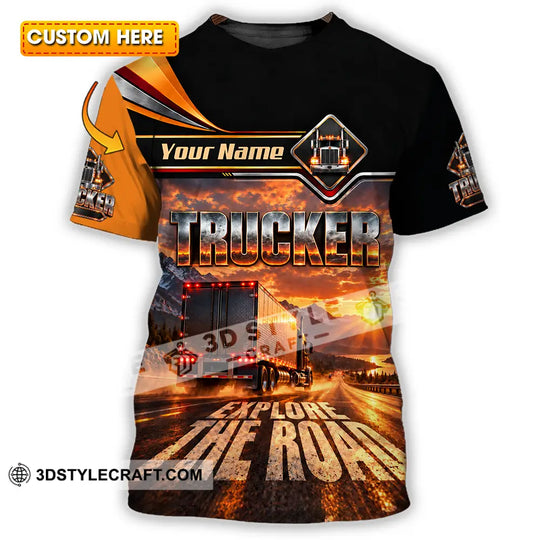 Unisex Shirt - Custom Trucker Explore The Road Shirt style option 1