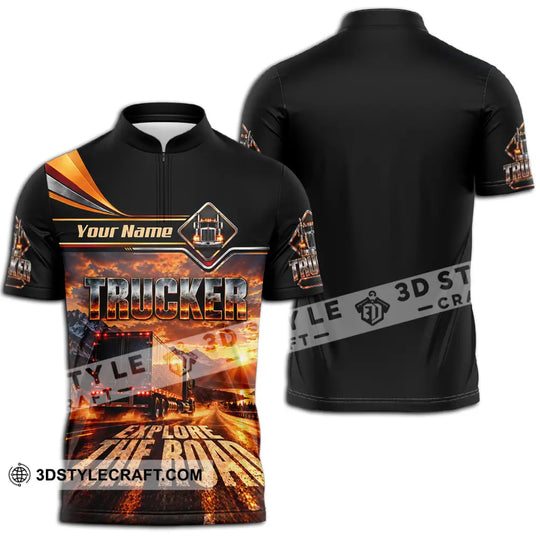 Unisex Shirt - Custom Trucker Explore The Road Shirt style option 2