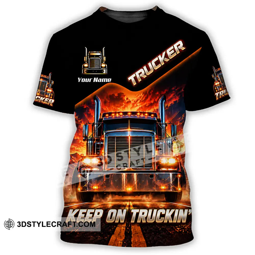Unisex Shirt - Custom Trucker Keep On Trackin’ Shirt - T-Shirt / S - T-shirt