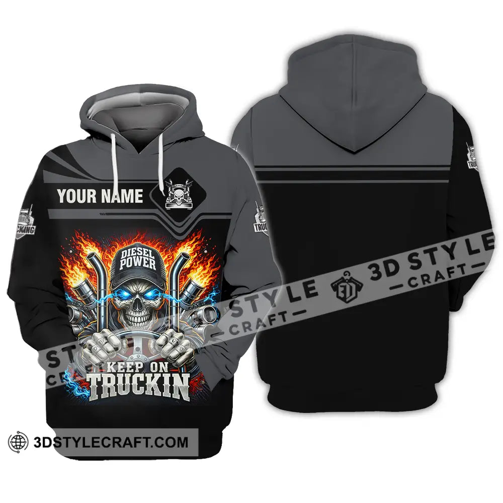 Unisex Shirt - Custom Trucker Keep On Trucking 3D Shirt Hoodie / S T-shirt