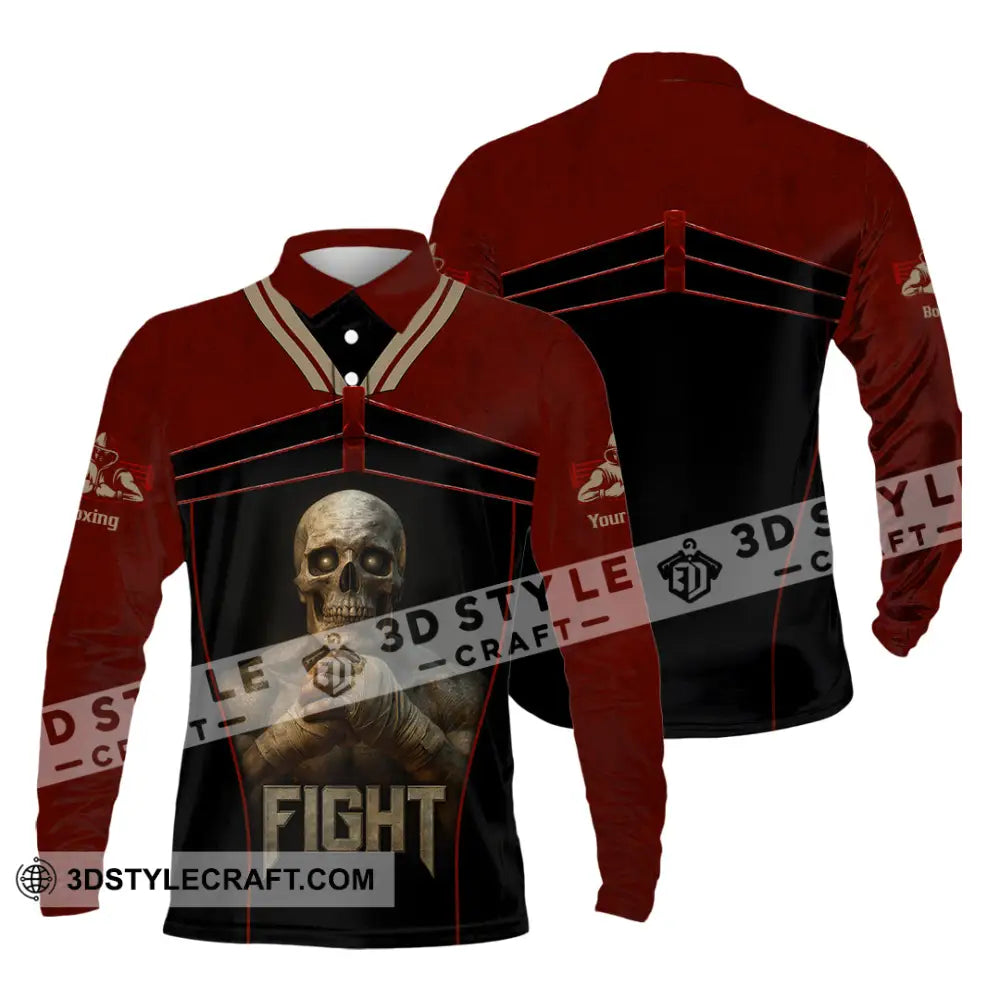 Unisex Shirt - Custom Try Your Hard Fight Man Sport Shirt Long Sleeve Polo / S T-shirt