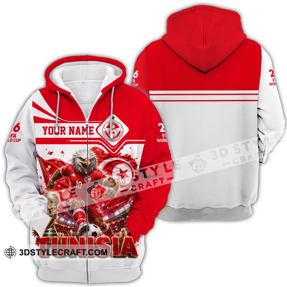 Unisex Shirt - Custom Tunisia World Cup 2026 Shirt - Zipper Hoodie / S - T-shirt