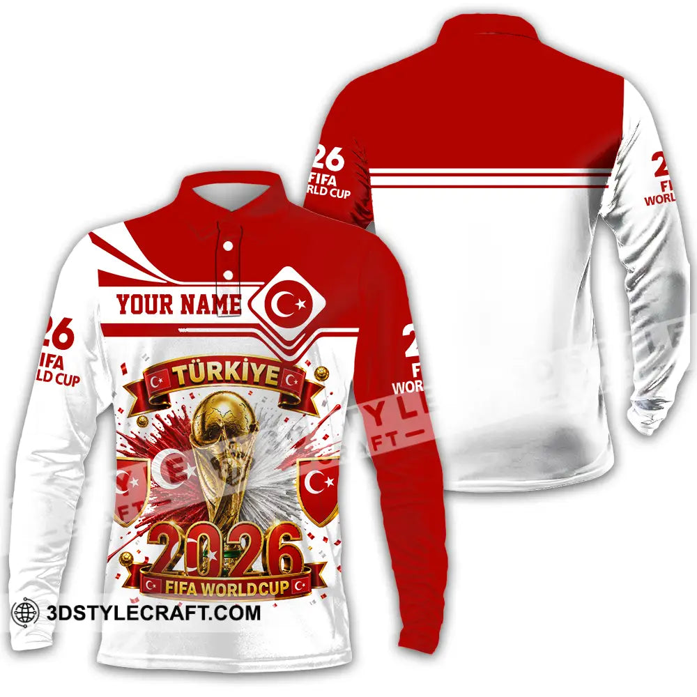 Unisex Shirt - Custom Turkey World Cup 2026 Shirt - Long Sleeve Polo / S - T-shirt
