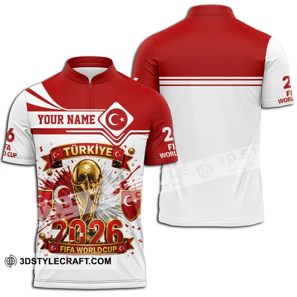 Unisex Shirt - Custom Turkey World Cup 2026 Shirt - Zipper Polo Shirt / S - T-shirt