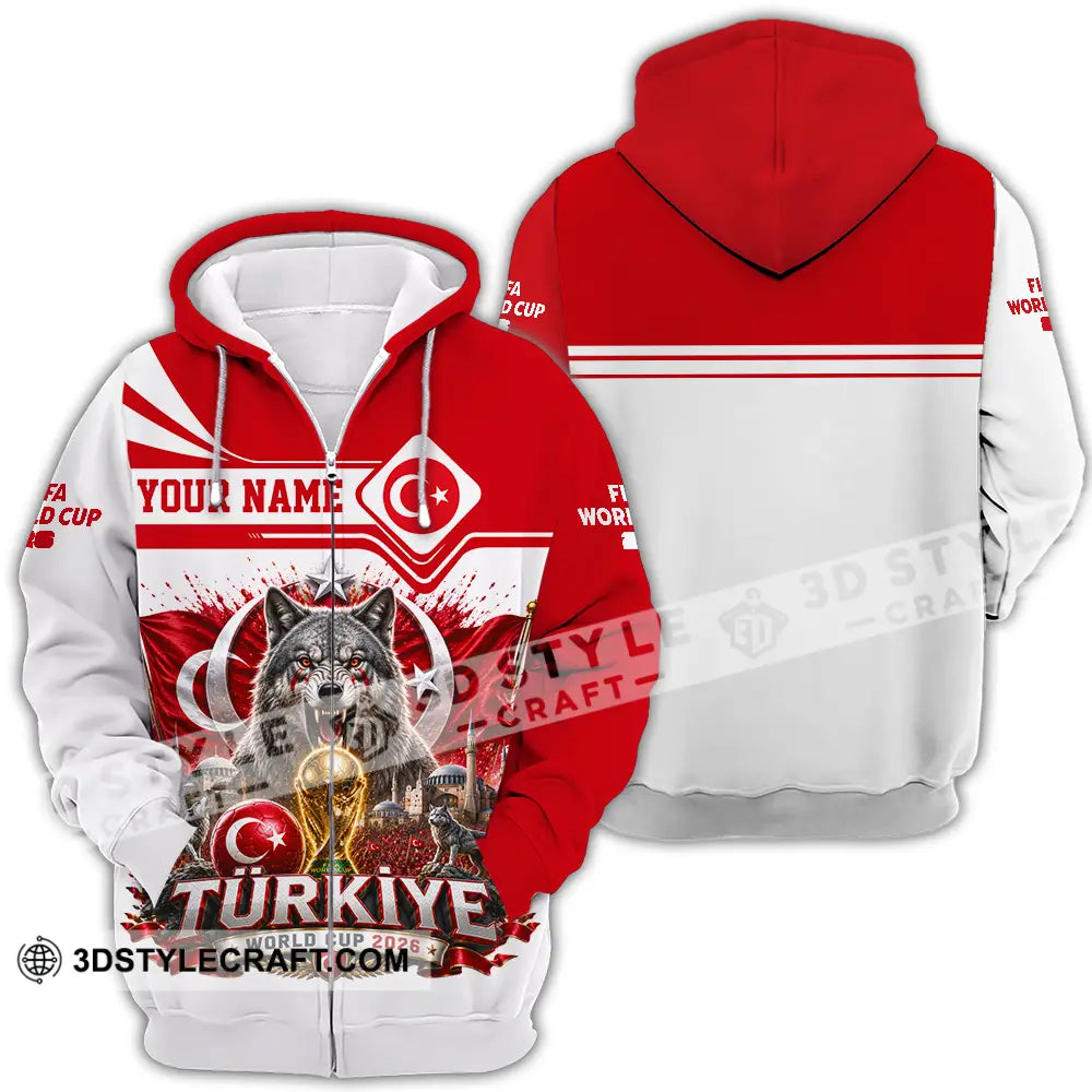 Unisex Shirt - Custom Turkiye World Cup 2026 Shirt - Zipper Hoodie / S - T-shirt