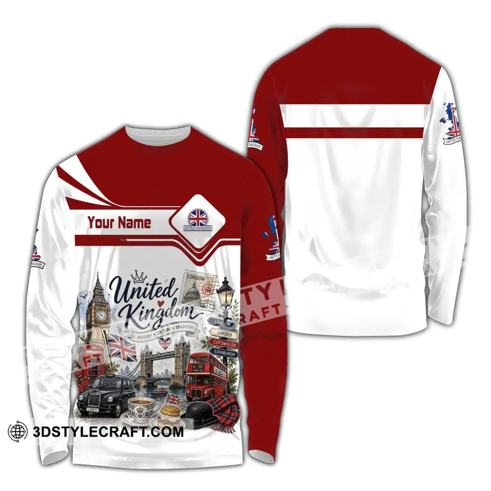 Unisex Shirt - Custom United Kingdom Shirt - Long Sleeve Shirt / S - T-shirt