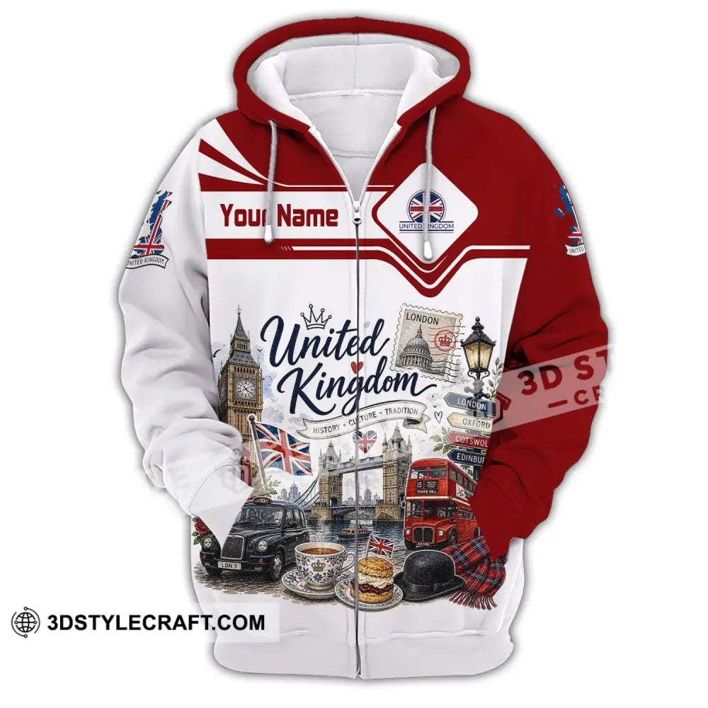 Unisex Shirt - Custom United Kingdom Shirt - Zipper Hoodie / S - T-shirt