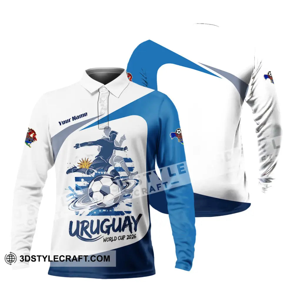 Unisex Shirt - Custom Uruguay Fifa World Cup 2026 3D Shirt - Long Sleeve Polo / S - T-shirt