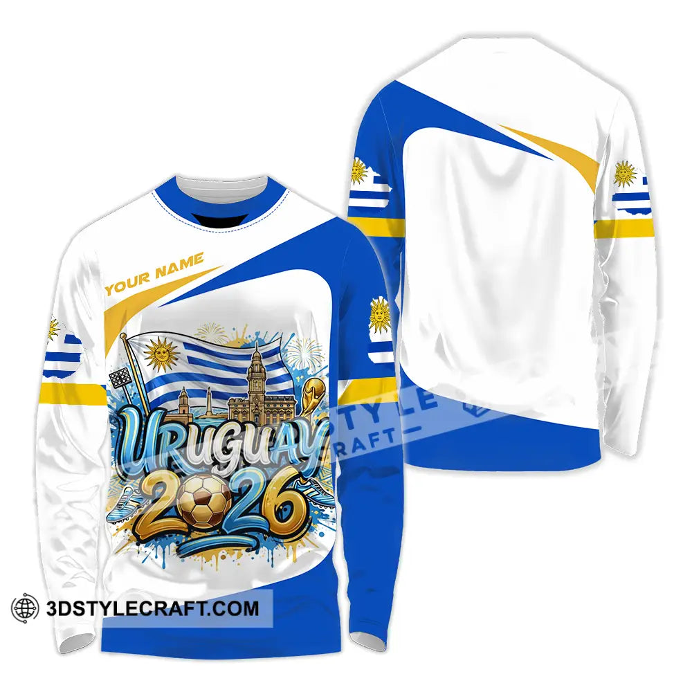 Unisex Shirt - Custom Uruguay World Cup 2026 3D Shirt Long Sleeve Shirt / S T-shirt