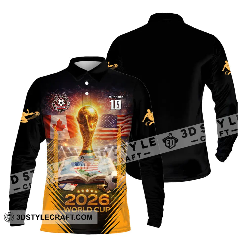 Unisex Shirt - Custom USA Canada World Cup 2026 3D Shirt Long Sleeve Polo / S T-shirt