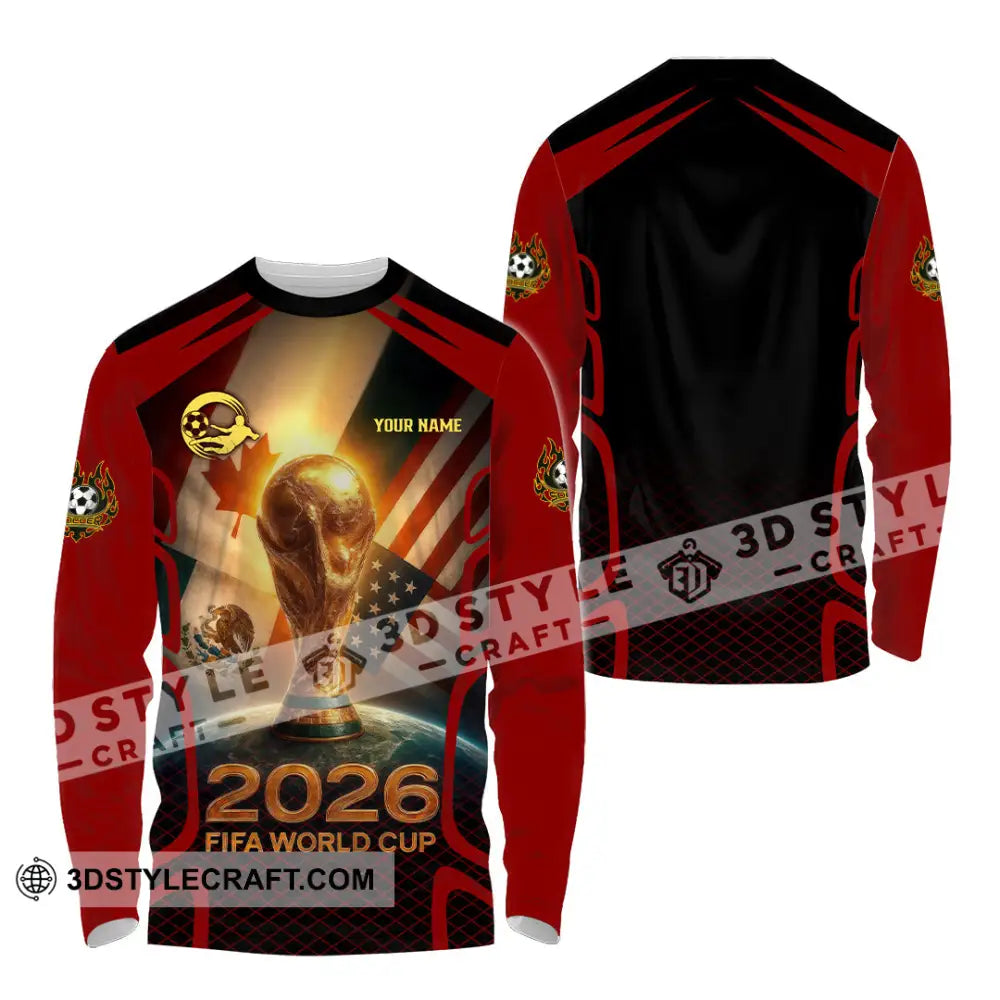 Unisex Shirt - Custom USA Canada World Cup 2026 3D Shirt Long Sleeve Shirt / S T-shirt