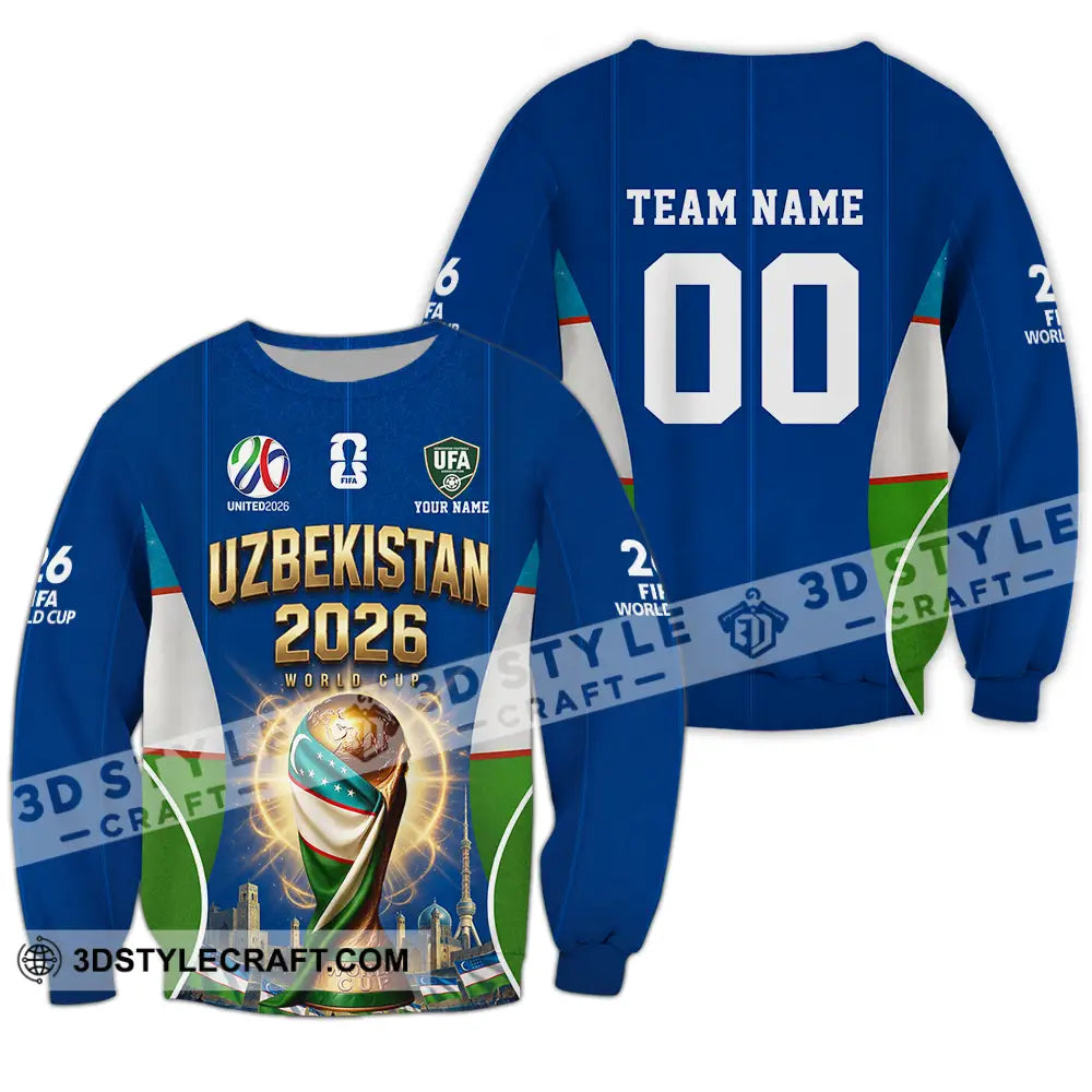 Unisex Shirt - Custom Uzbekistan World Cup 2026 Shirt - Long Sleeve / S - T-shirt