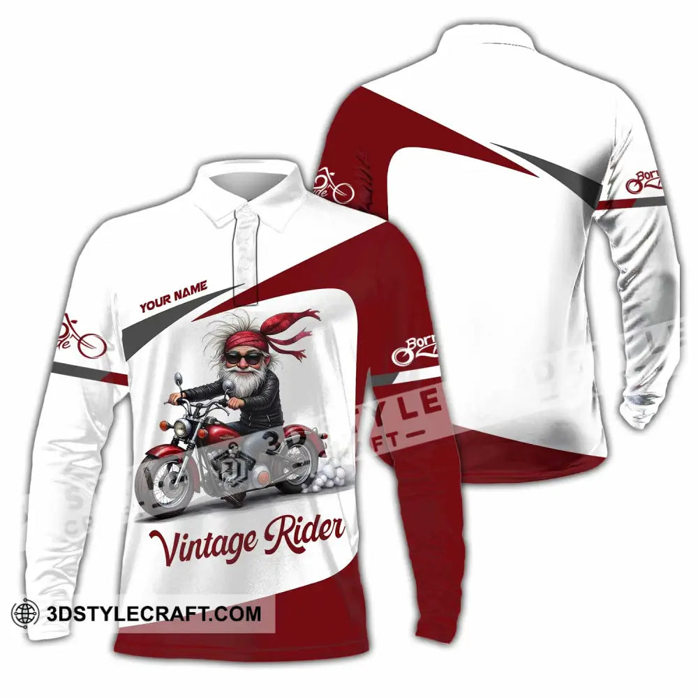 Unisex Shirt - Custom Vintage Rider Shirt - Long Sleeve Polo / S - T-shirt