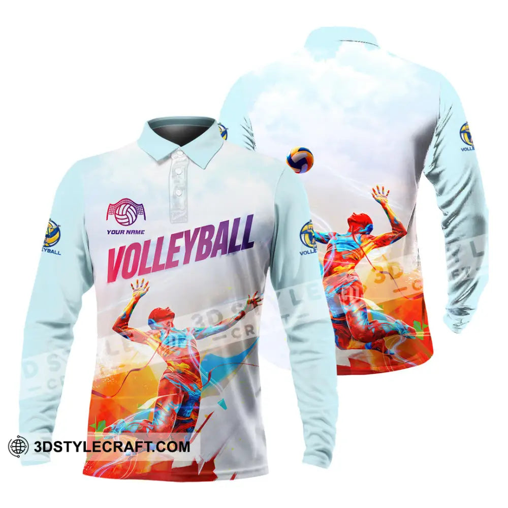 Unisex Shirt - Custom Volleyball 3D Shirt Long Sleeve Polo / S T-shirt