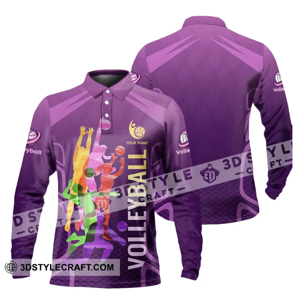 Unisex Shirt - Custom Volleyball 3D Shirt - Long Sleeve Polo / S - T-shirt