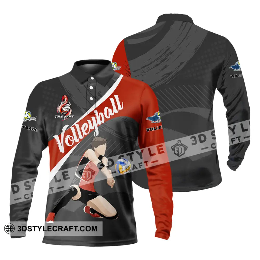 Unisex Shirt - Custom Volleyball 3D Shirt - Long Sleeve Polo / S - T-shirt