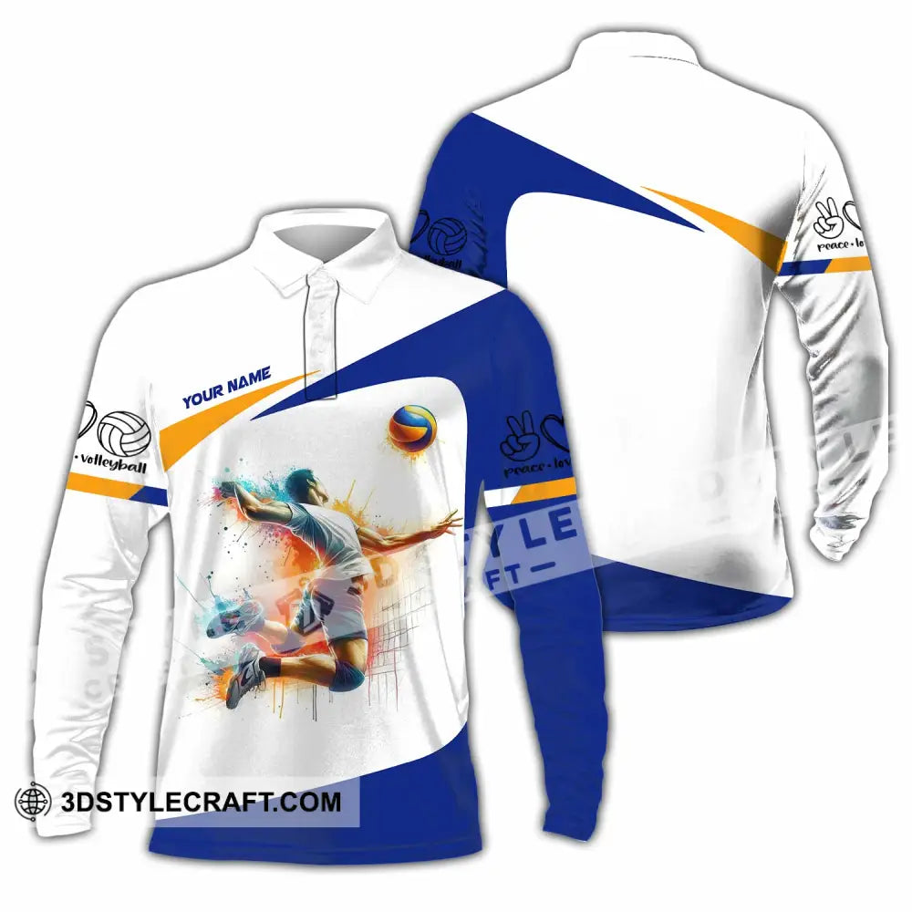 Unisex Shirt - Custom Volleyball 3D Shirt Long Sleeve Polo / S T-shirt
