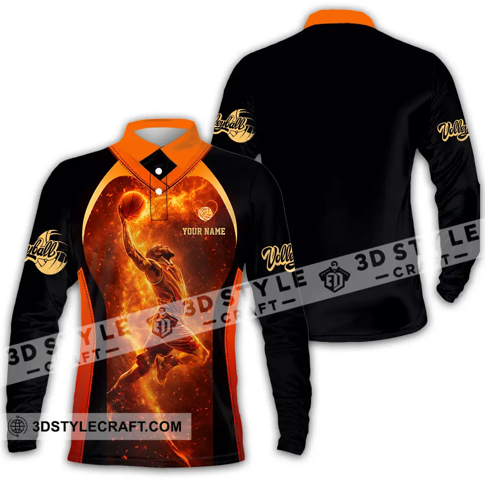Unisex Shirt - Custom Volleyball 3D Shirt Long Sleeve Polo / S T-shirt