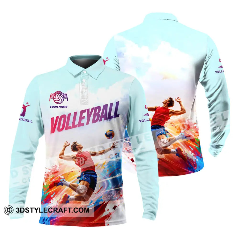 Unisex Shirt - Custom Volleyball 3D Shirt Long Sleeve Polo / S T-shirt