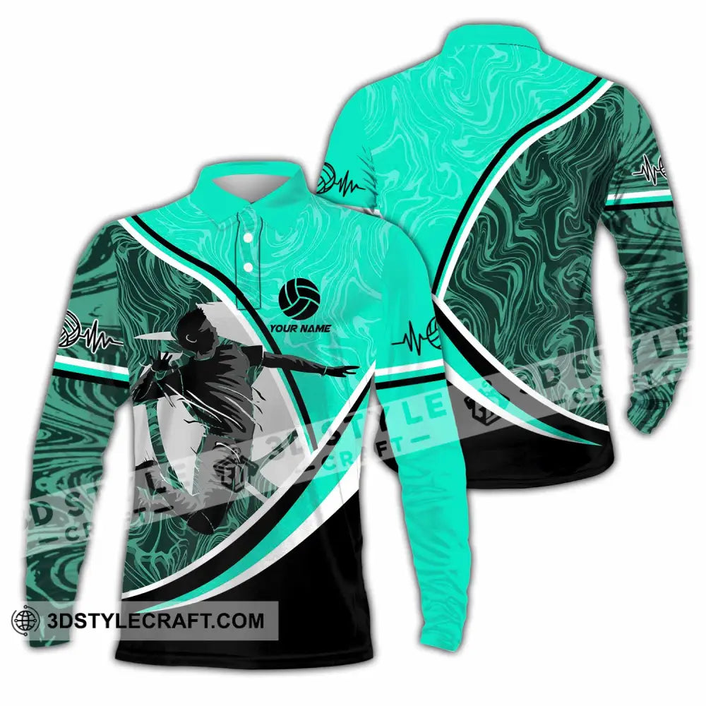 Unisex Shirt - Custom Volleyball 3D Shirt Long Sleeve Polo / S T-shirt