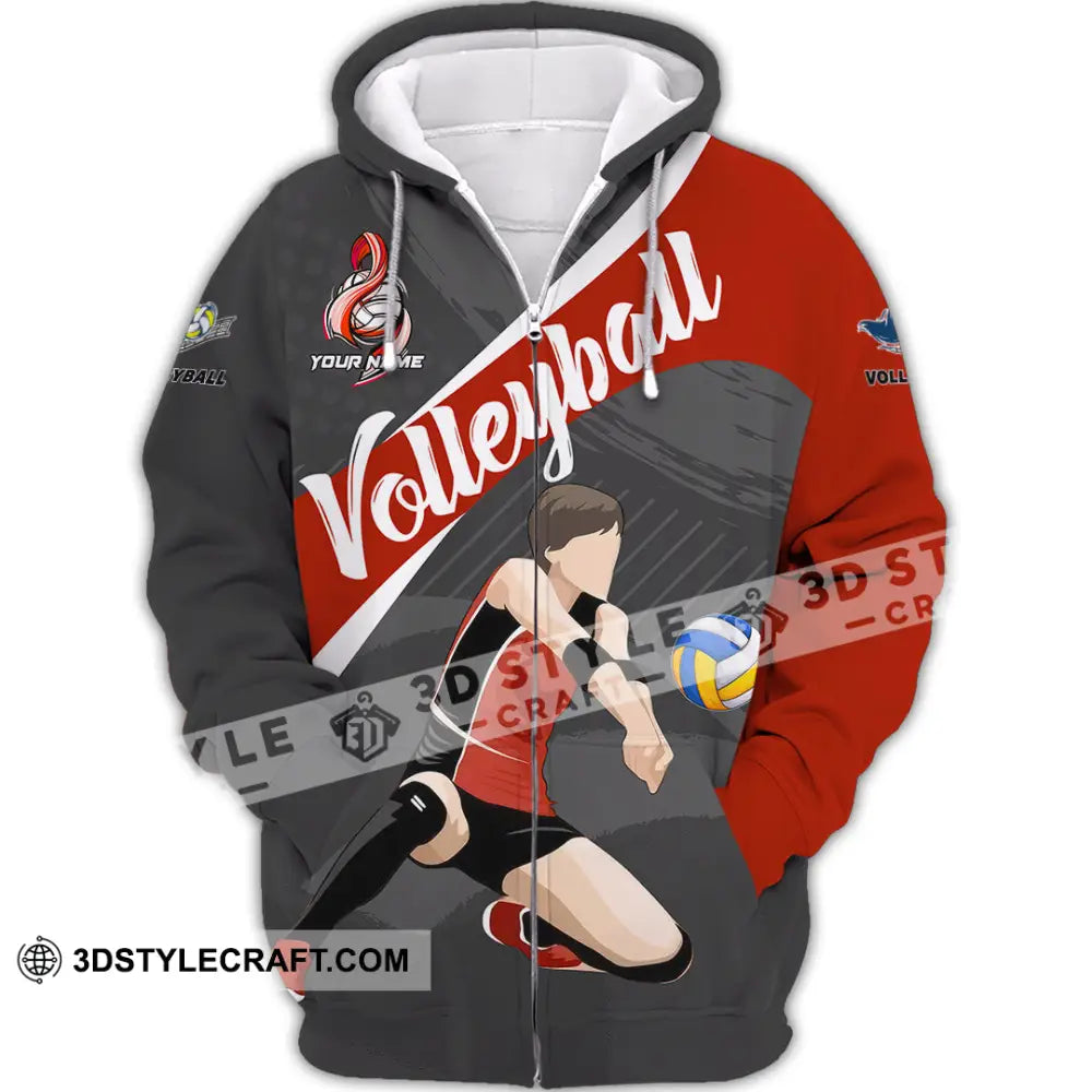 Unisex Shirt - Custom Volleyball 3D Shirt - Zipper Hoodie / S - T-shirt