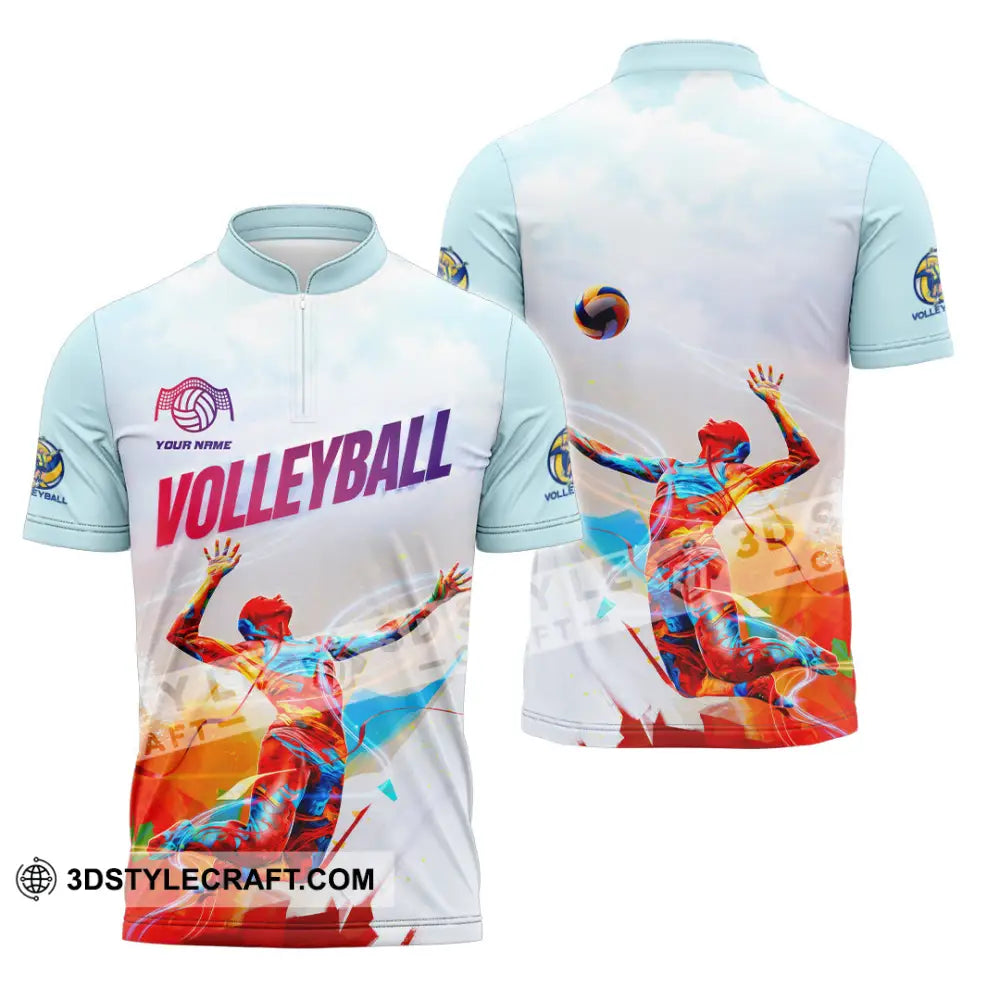 Unisex Shirt - Custom Volleyball 3D Shirt Zipper Polo Shirt / S T-shirt
