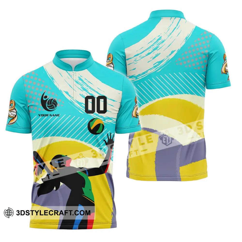 Unisex Shirt - Custom Volleyball 3D Shirt - Zipper Polo Shirt / S - T-shirt
