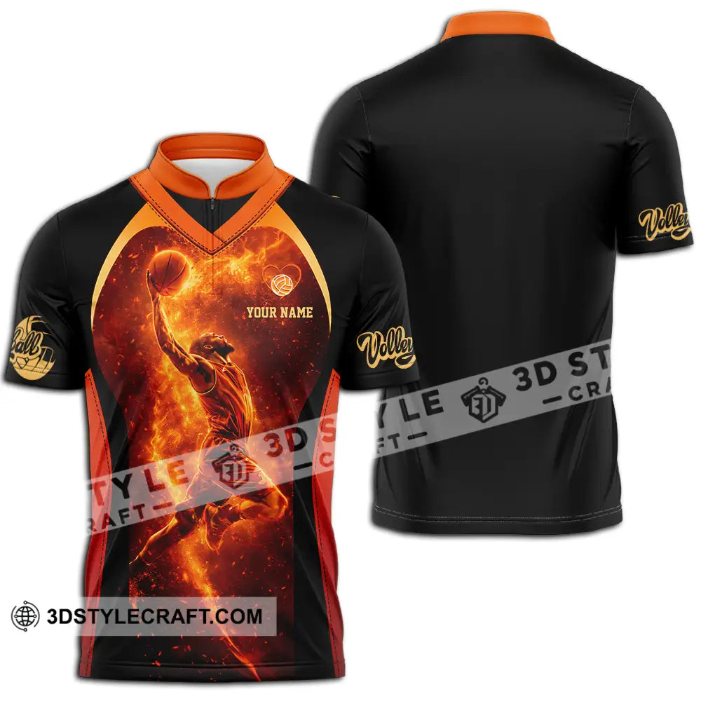 Unisex Shirt - Custom Volleyball 3D Shirt Zipper Polo Shirt / S T-shirt