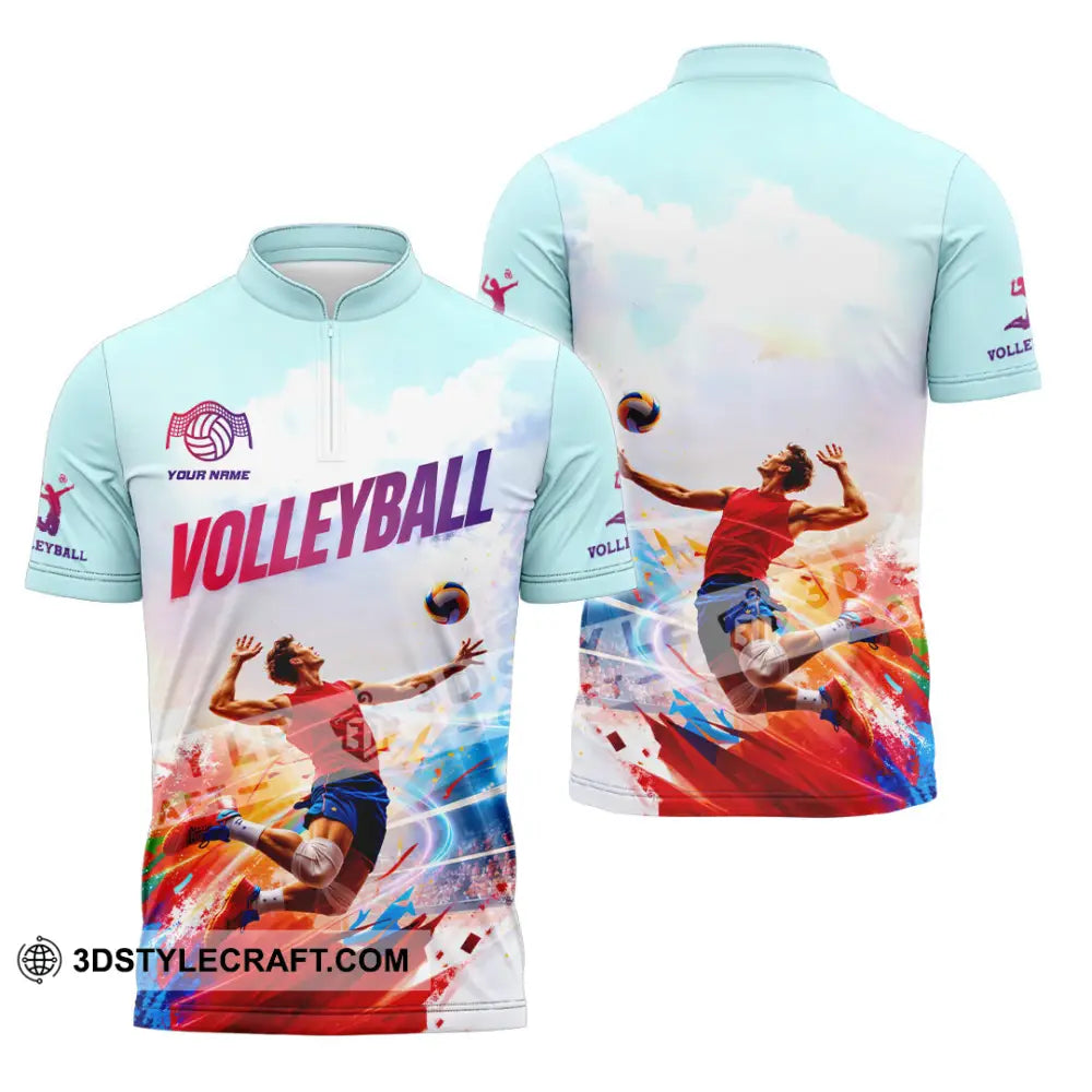Unisex Shirt - Custom Volleyball 3D Shirt Zipper Polo Shirt / S T-shirt