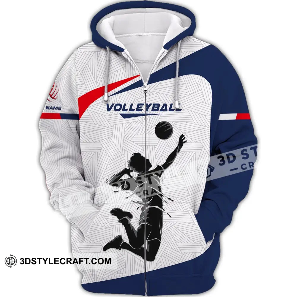 Unisex Shirt Custom Volleyball Hoodie Team T-Shirt Gift For Players Zipper / S