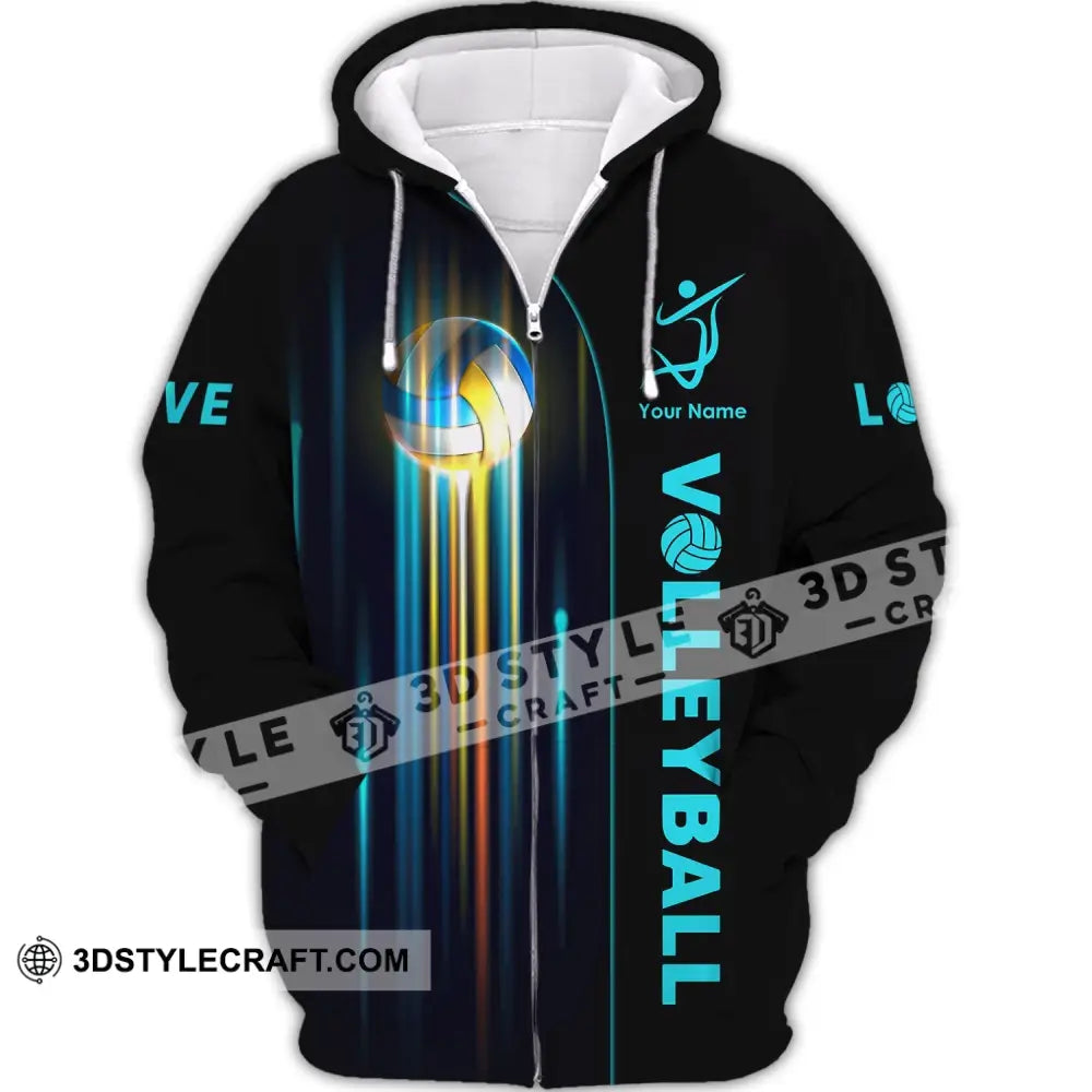 Unisex Shirt Custom Volleyball Hoodie Team T-Shirt Gift For Players Zipper / S