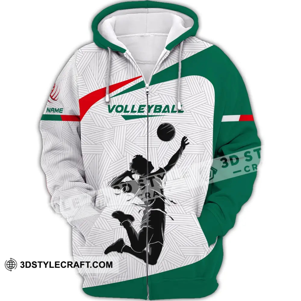 Unisex Shirt Custom Volleyball Polo T-Shirt For Team Gift Players Zipper Hoodie / S